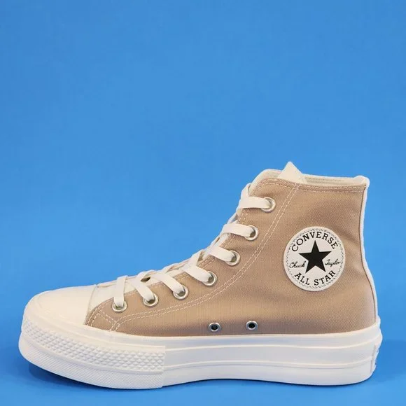 Converse CTAS Hi Lift Tri-Panel Hemp & Desert Sand Platform Sneakers A01581C NWT - Picture 3 of 6